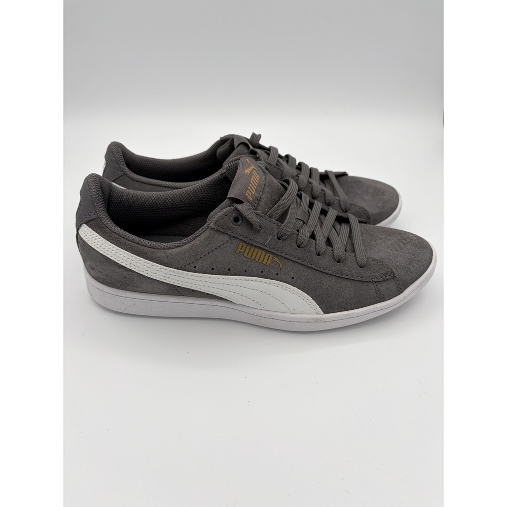 Puma Vikky V3 Sneakers Women's Size 9 Grey Suede Lace-Up Low‎ Top Casual Shoes